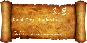 Korényi Eudoxia névjegykártya